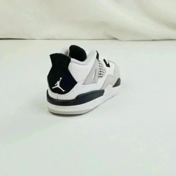 Nike Air Jordan 4 Retro TD White Military Black Shoe Size 9c Toddlers BQ7670-111 - Picture 7 of 12